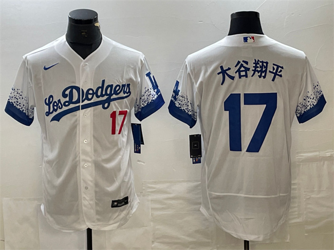 Los Angeles Dodgers #17 ??????? White City Connect Flex Base Stitched Jersey